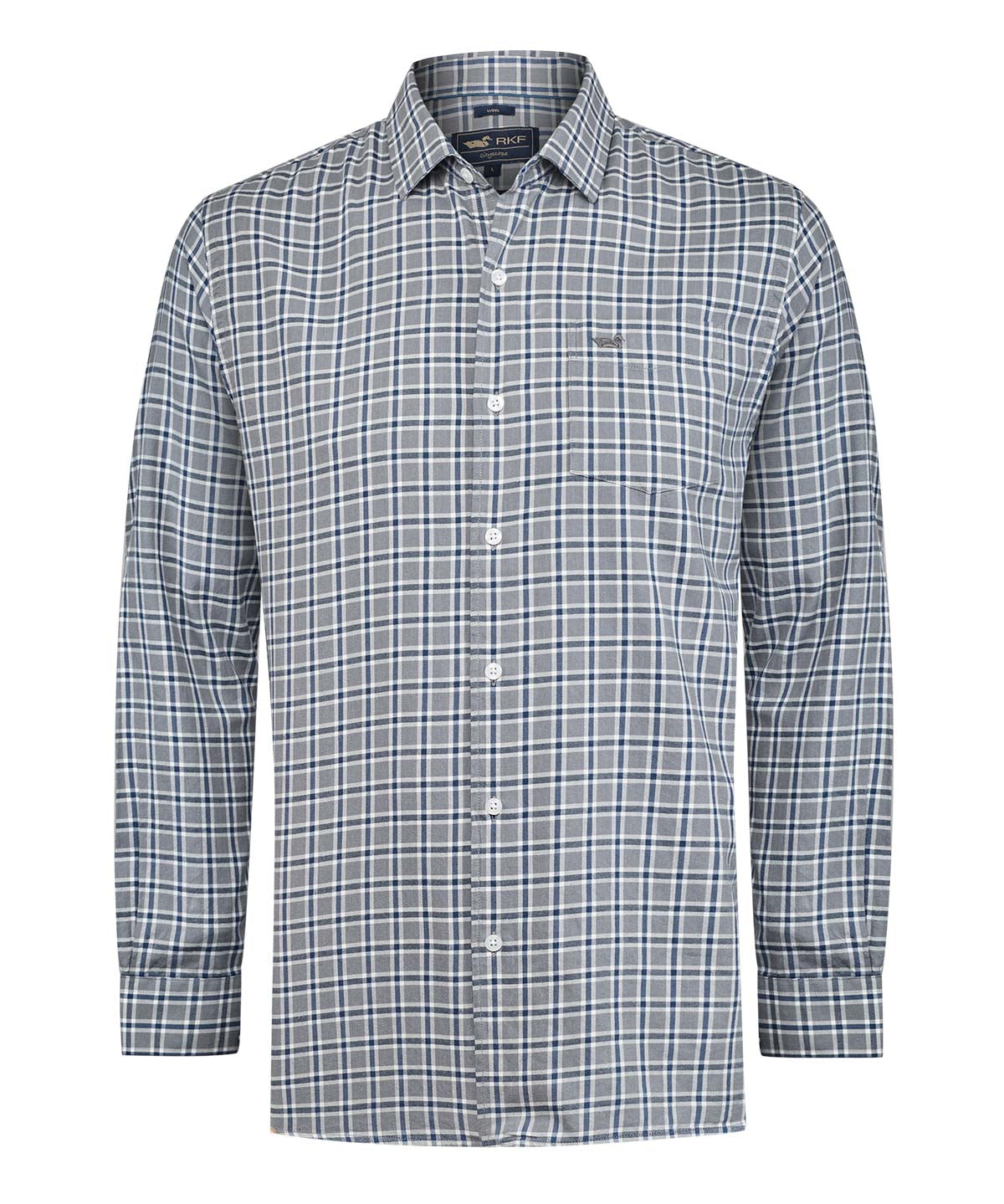Camisa M/L H Wool Square Bluestone Hombre 1