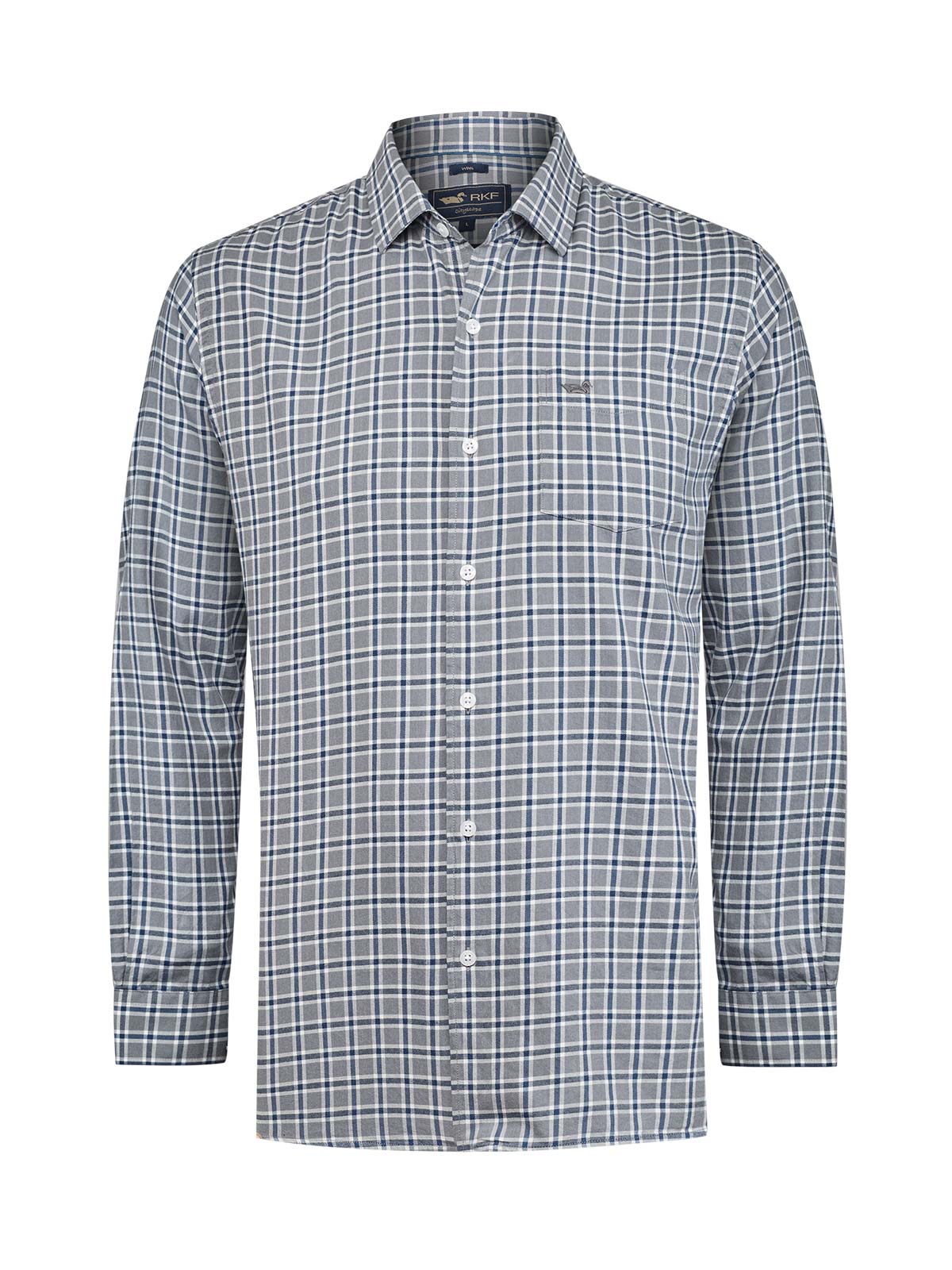 Camisa M/L H Wool Square Bluestone Hombre 1
