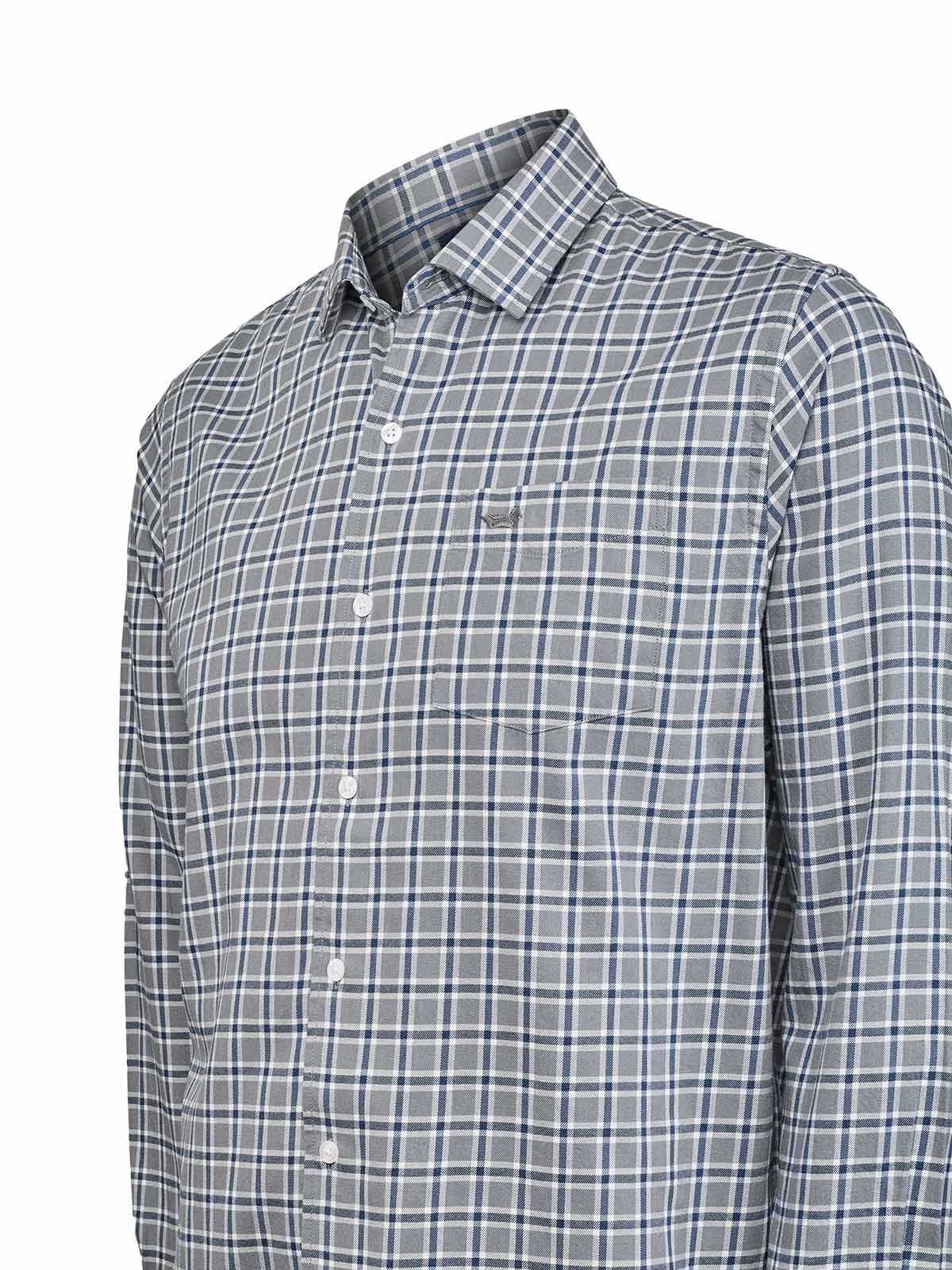 Camisa M/L H Wool Square Bluestone Hombre 3
