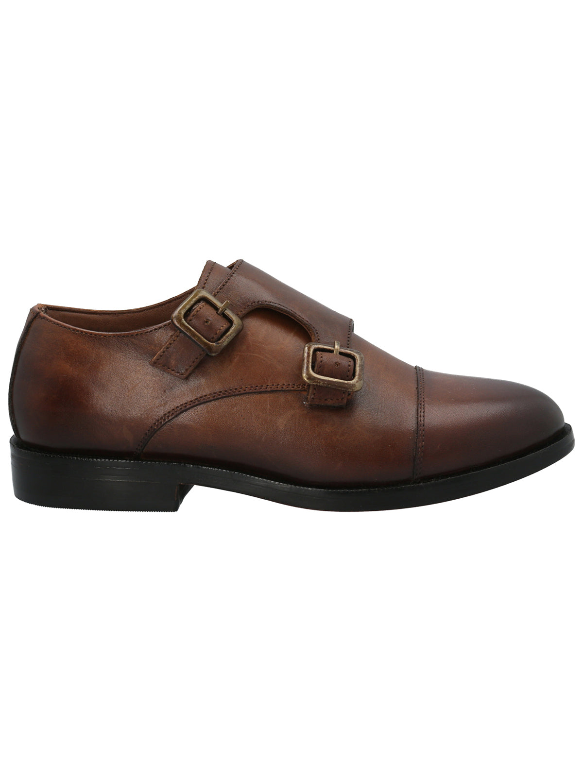 Zapato Double Monk Strap Dandelion M Cognac Mujer 1