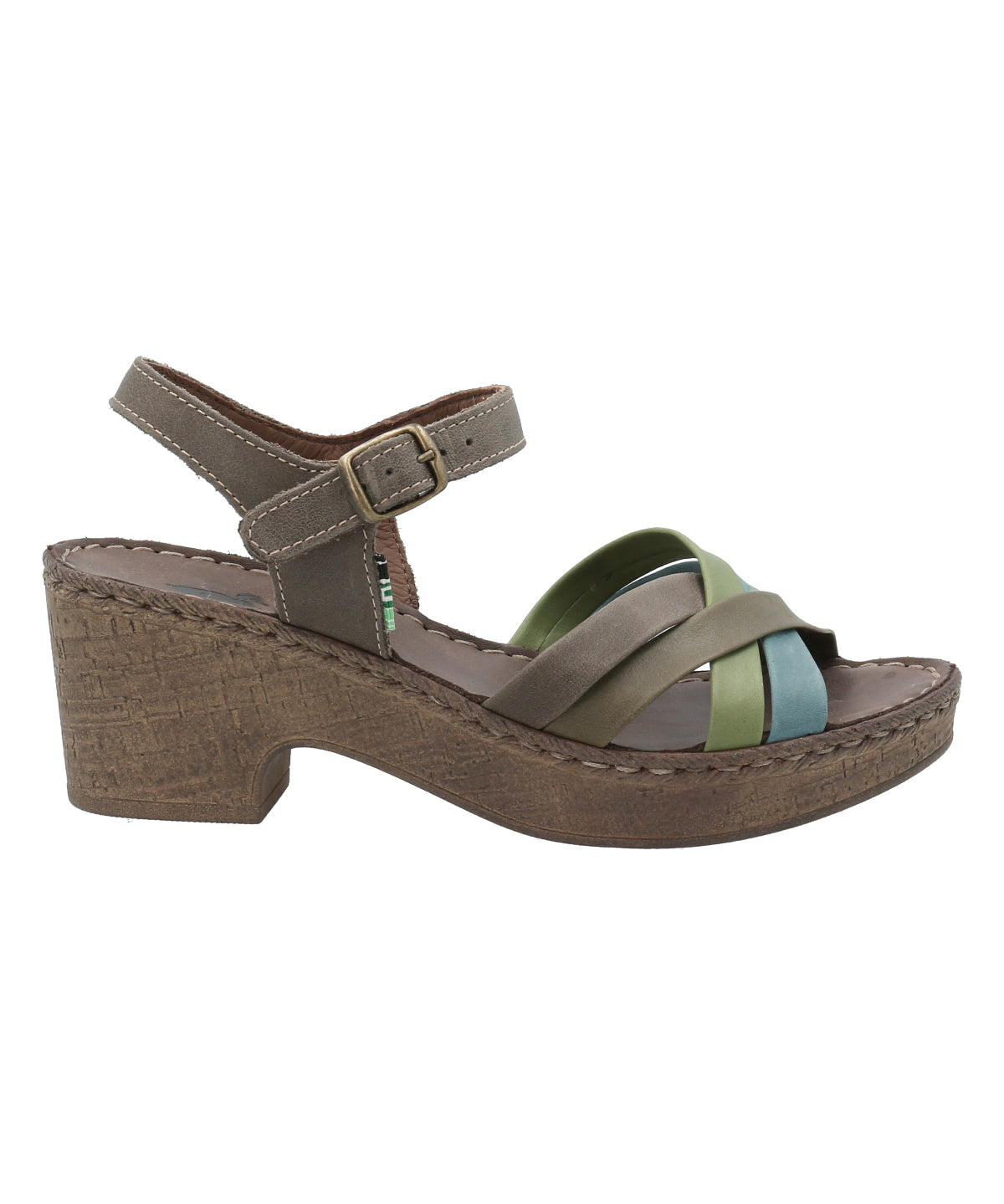 Sandalia Tacón M Dalia Verde Multicolor Mujer 1