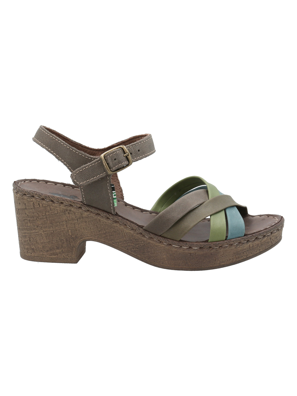 Sandalia Tacón M Dalia Verde Multicolor Mujer 1