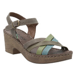 Sandalia Tacón M Dalia Verde Multicolor Mujer 2