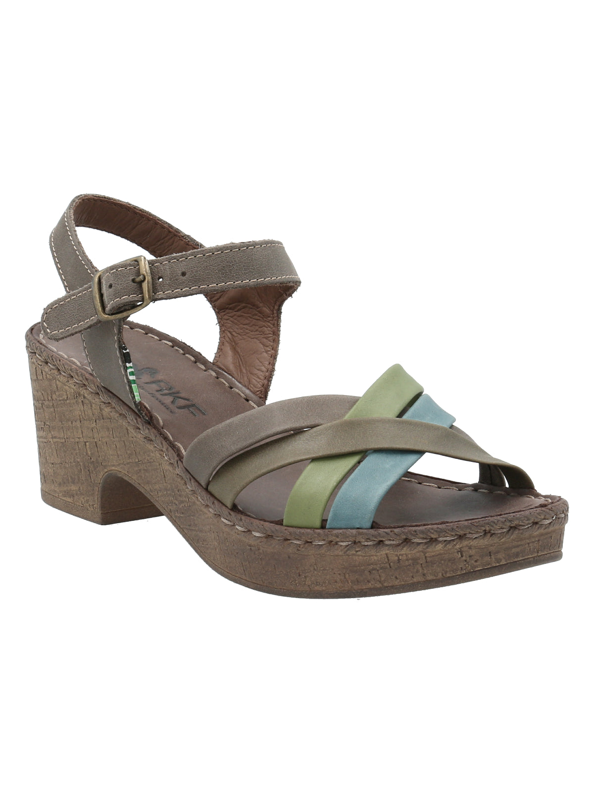 Sandalia Tacón M Dalia Verde Multicolor Mujer 2