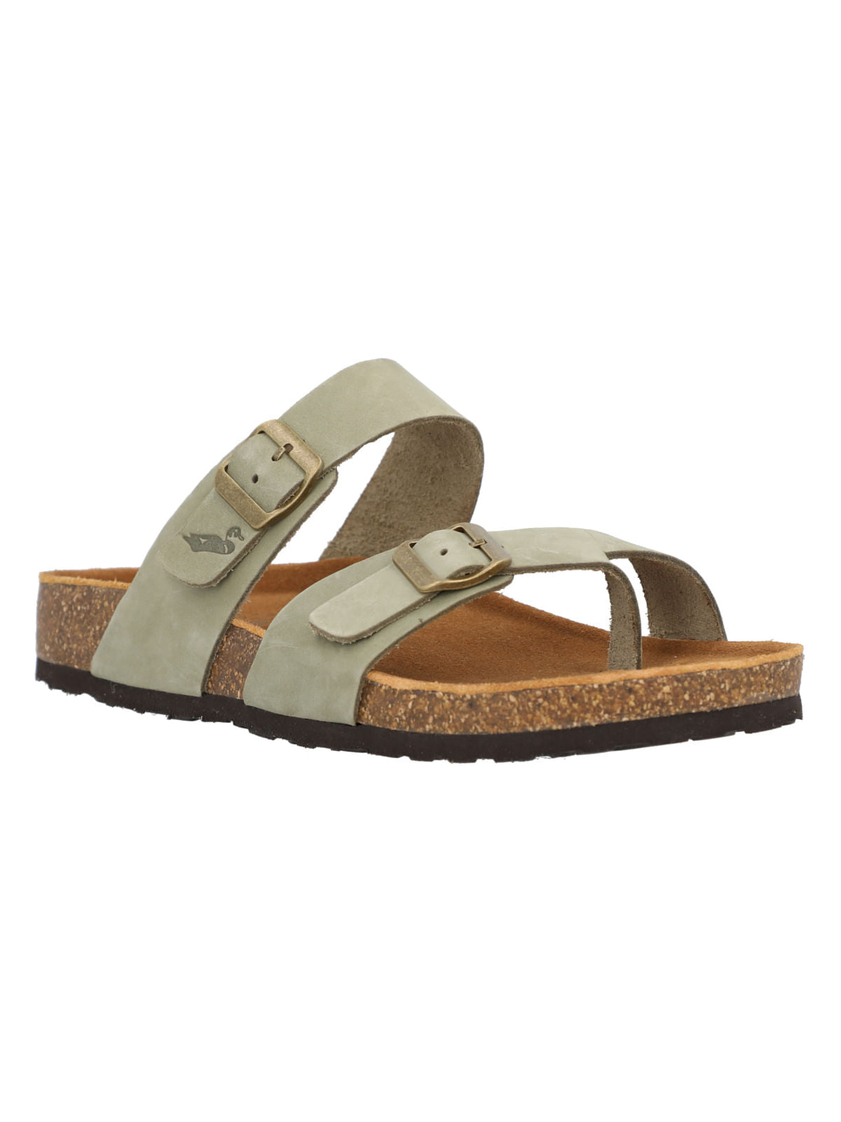 Sandalia Plana M Alcuida Olive Mujer 2