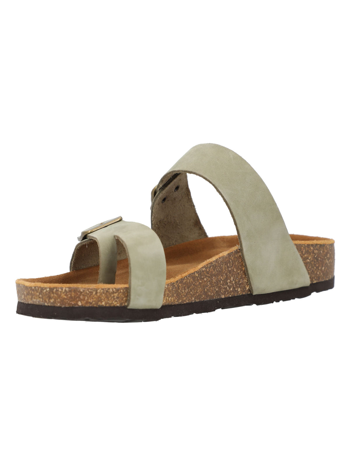 Sandalia Plana M Alcuida Olive Mujer 4