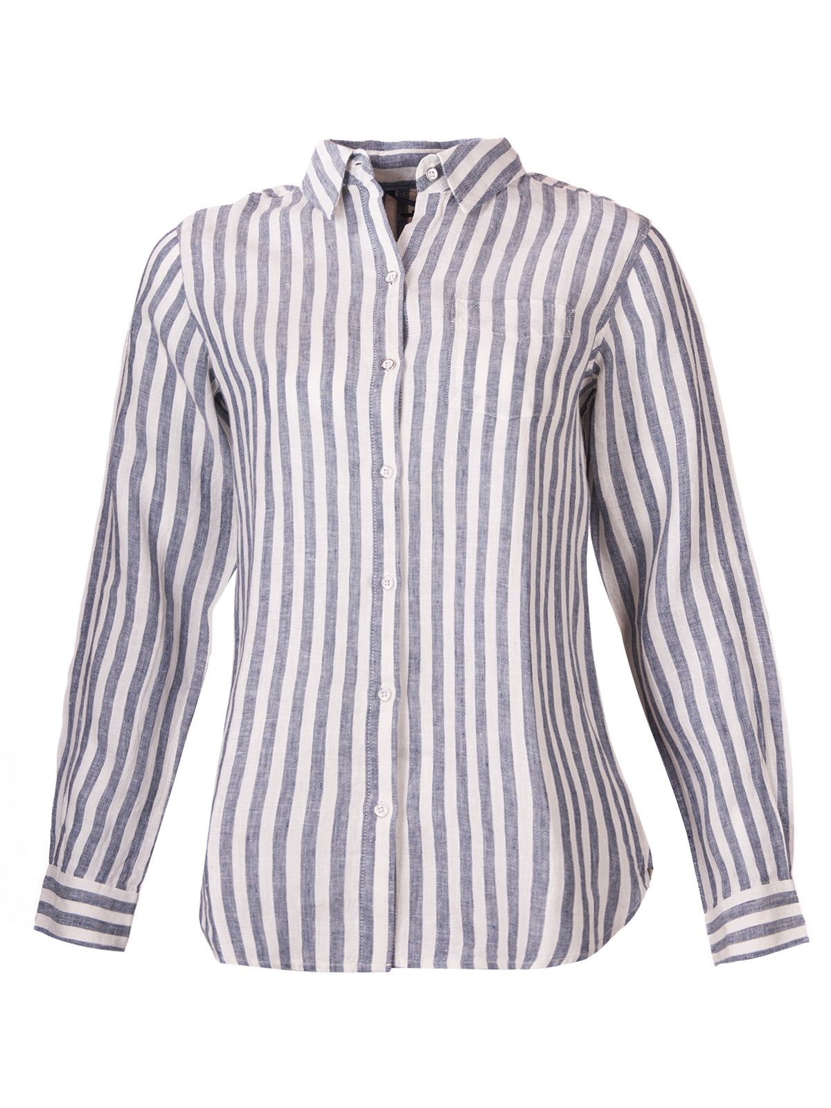 Camisa de Lino Orgánico M/L M Lines Azul Mujer 1