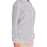 Camisa de Lino Orgánico M/L M Lines Azul Mujer 4