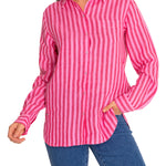 Camisa de Lino Orgánico M/L M Lines Rosa Mujer 3