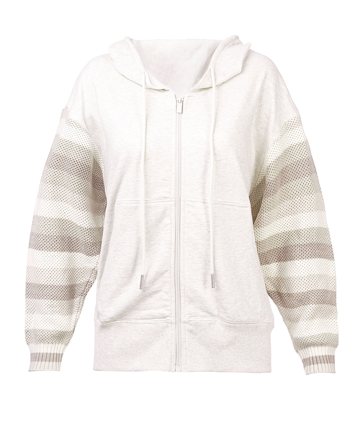 Hoodie M Este Mangas Tejidas Crudo Mujer 1