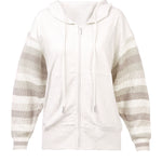 Hoodie M Este Mangas Tejidas Crudo Mujer 1