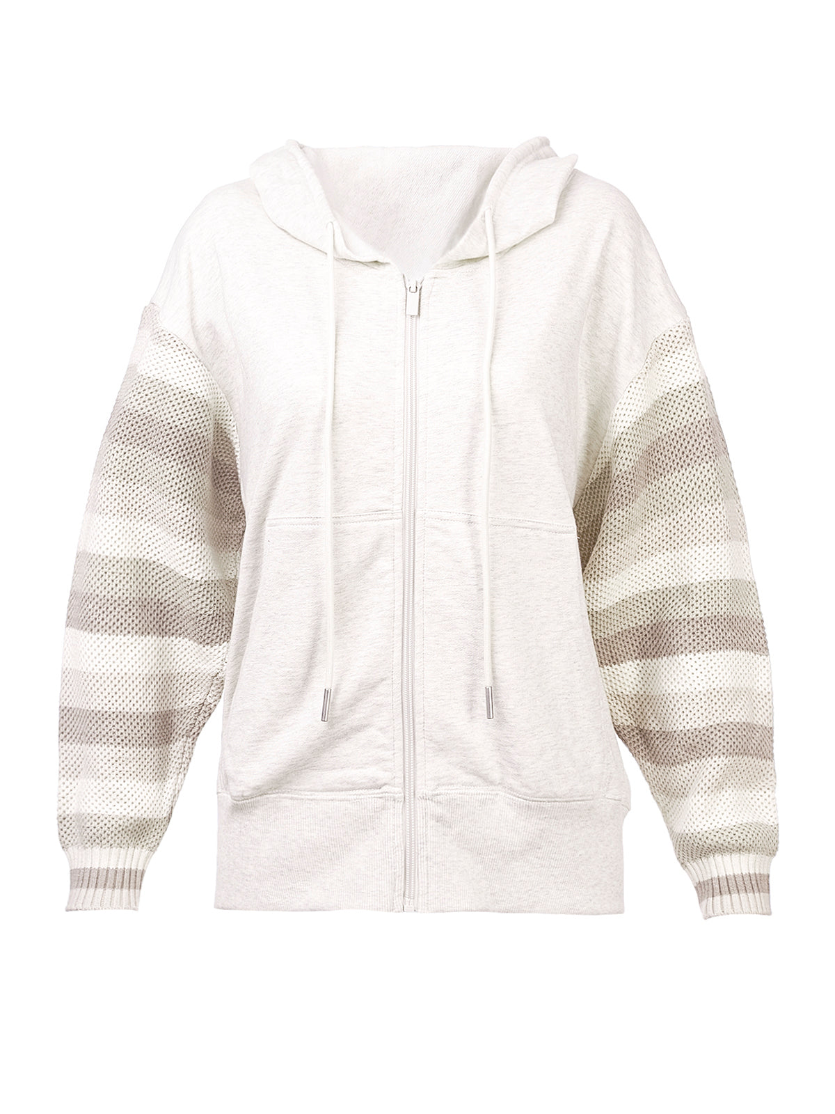 Hoodie M Este Mangas Tejidas Crudo Mujer 1