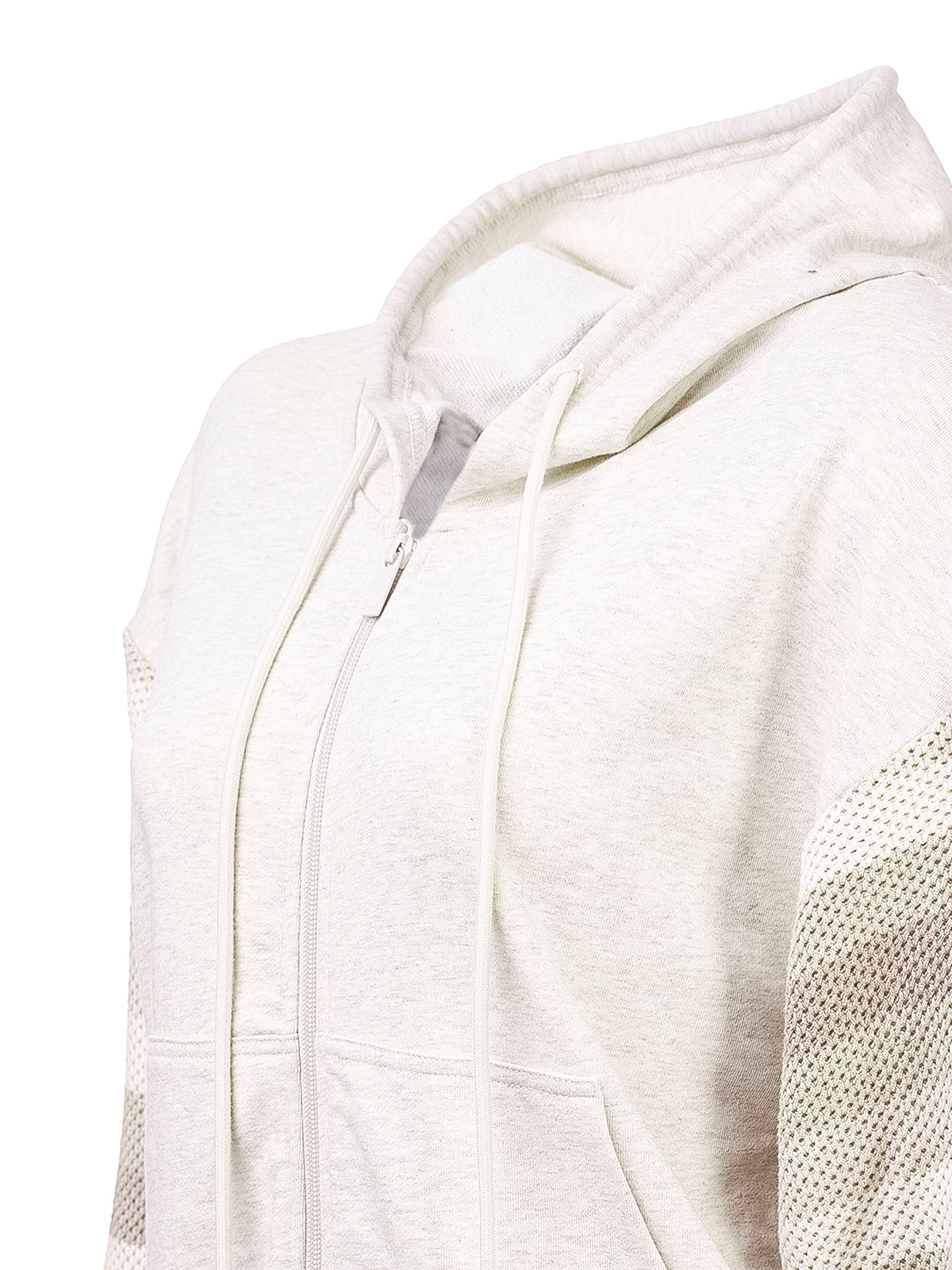 Hoodie M Este Mangas Tejidas Crudo Mujer 3