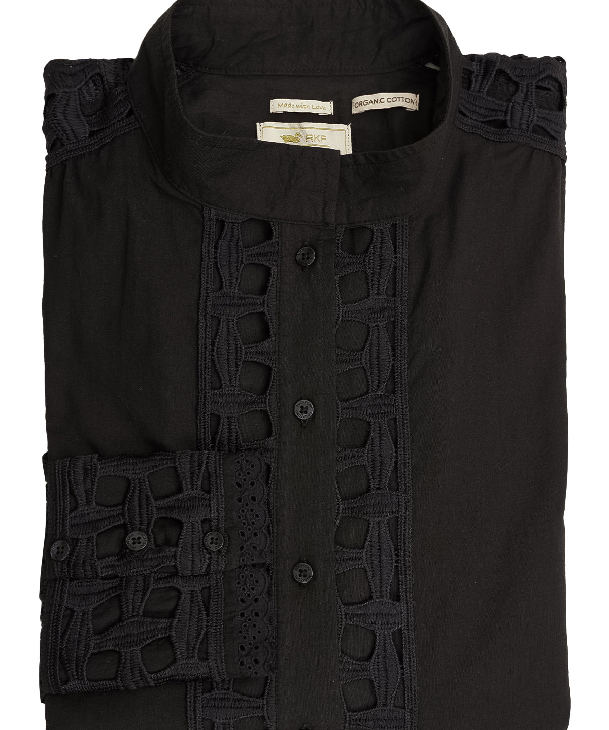 Camisa M/L M Crochet Sahara Negro Mujer 1