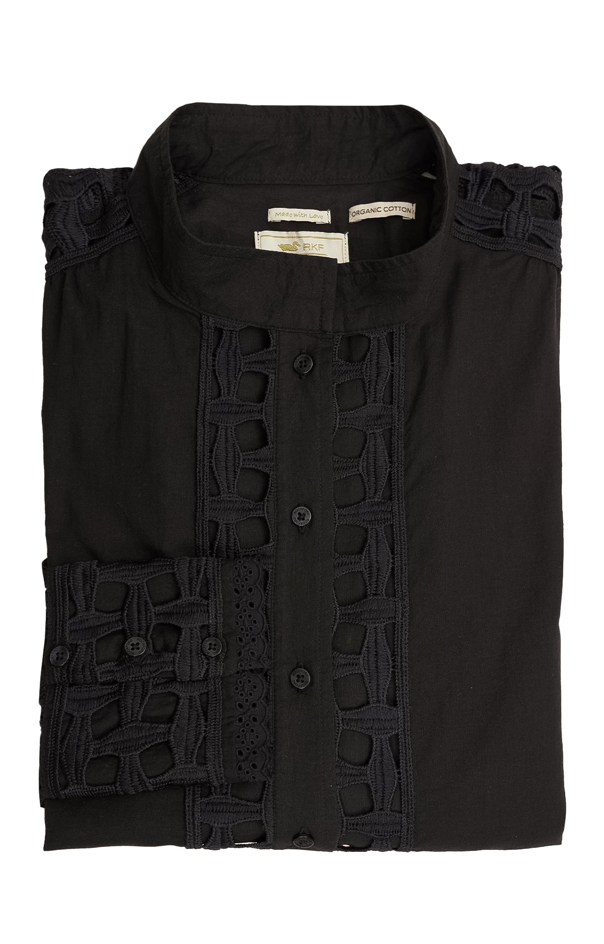 Camisa M/L M Crochet Sahara Negro Mujer 1