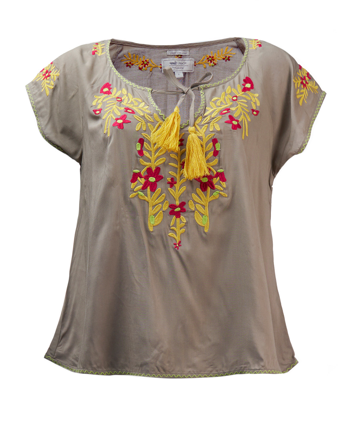 Camiseta M/L M Boheme Bordado Gris Mujer 1