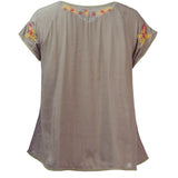 Camiseta M/L M Boheme Bordado Gris Mujer 2