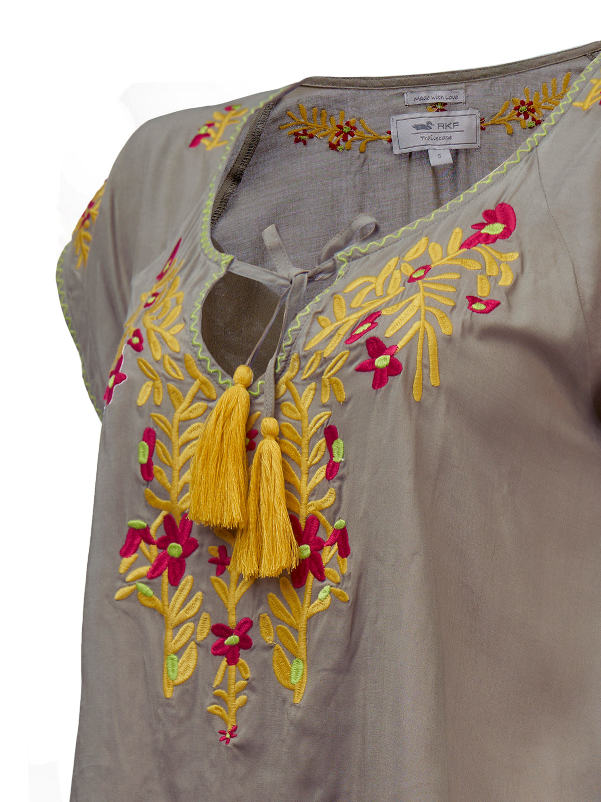 Camiseta M/L M Boheme Bordado Gris Mujer 3