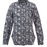 Camisa de Lino Orgánico M/L M LirioPrint Sandal Wood Black Mujer 2