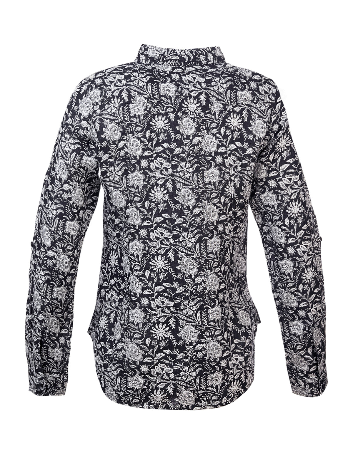 Camisa de Lino Orgánico M/L M LirioPrint Sandal Wood Black Mujer 3
