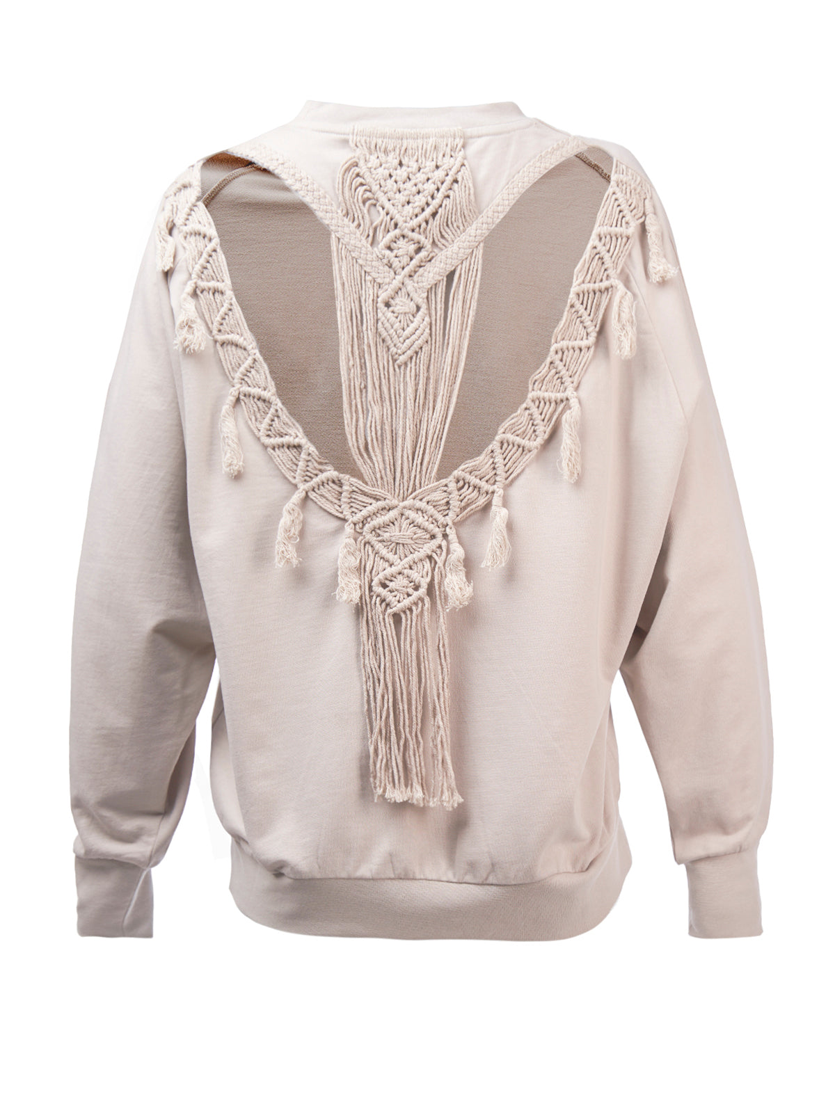 Saco M Anara Macramé Nougat Mujer 2