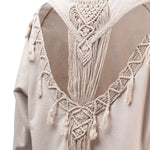 Saco M Anara Macramé Nougat Mujer 3