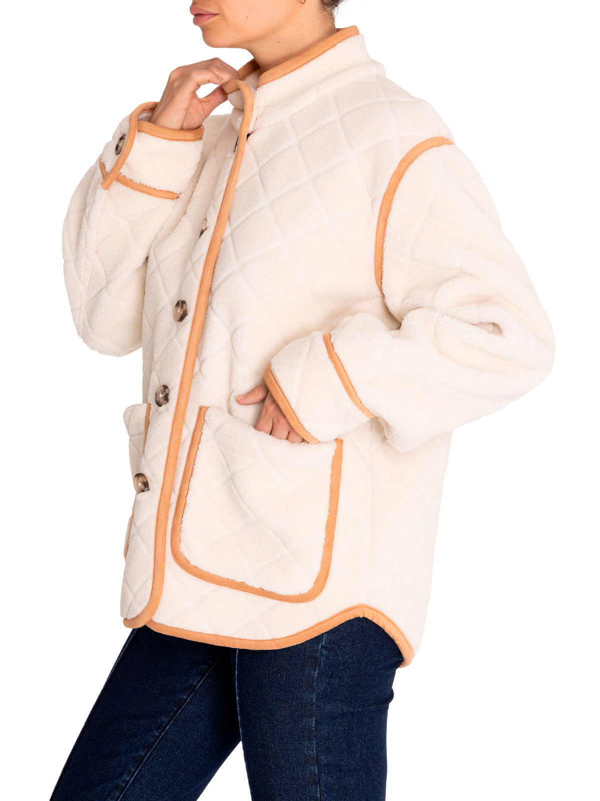 Chaqueta Polar M Jasmin Crudo Mujer 4