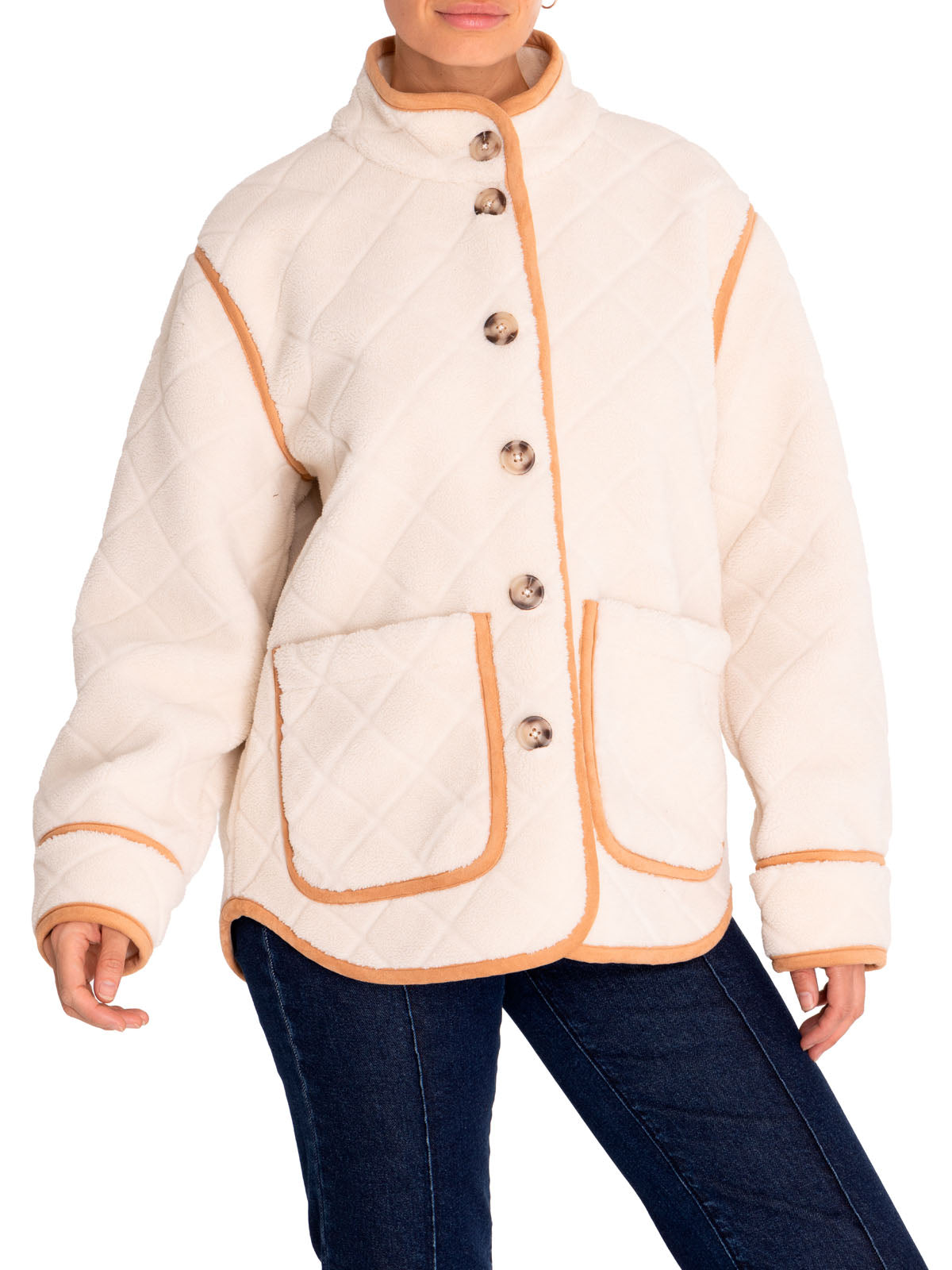 Chaqueta Polar M Jasmin Crudo Mujer 5