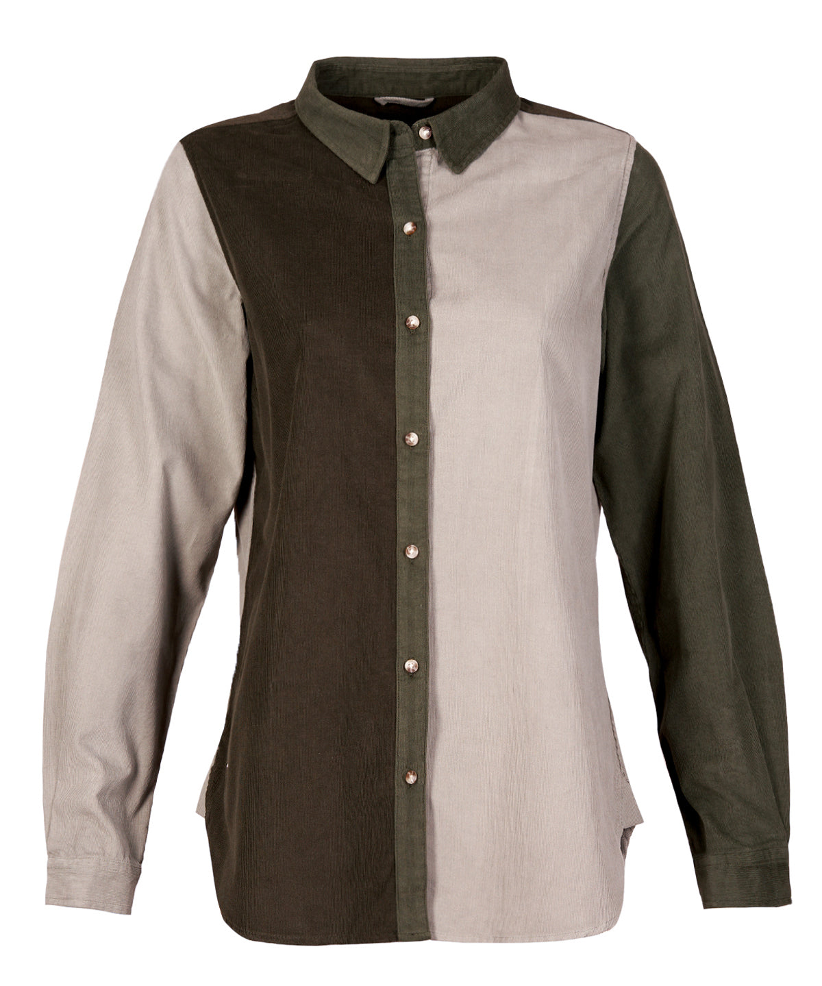 Camisa M/L M Micropana Nora Verde Oliva Mujer 1