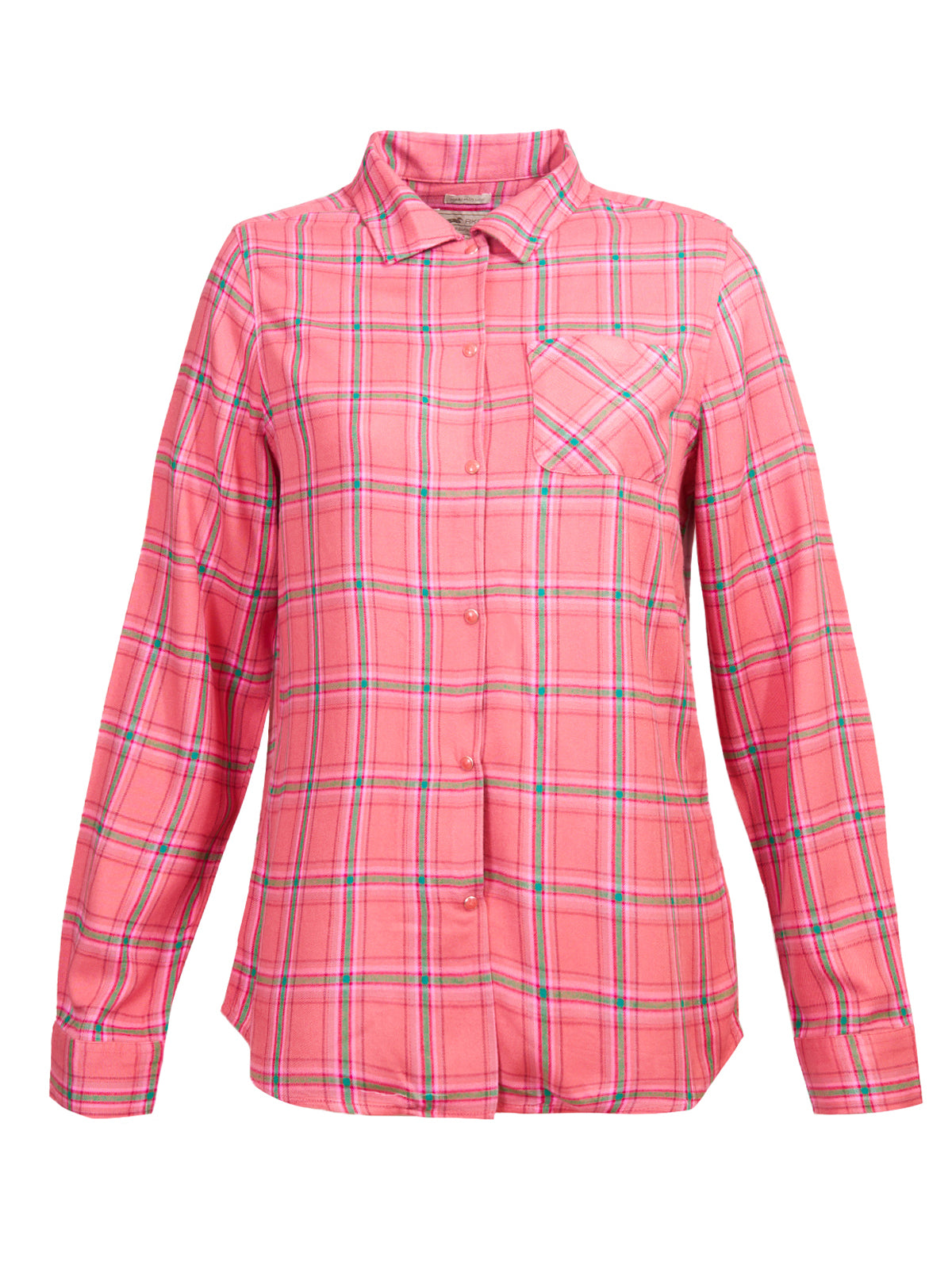 Camisa M/L M Laurel Cuadros Rosa Mujer 1