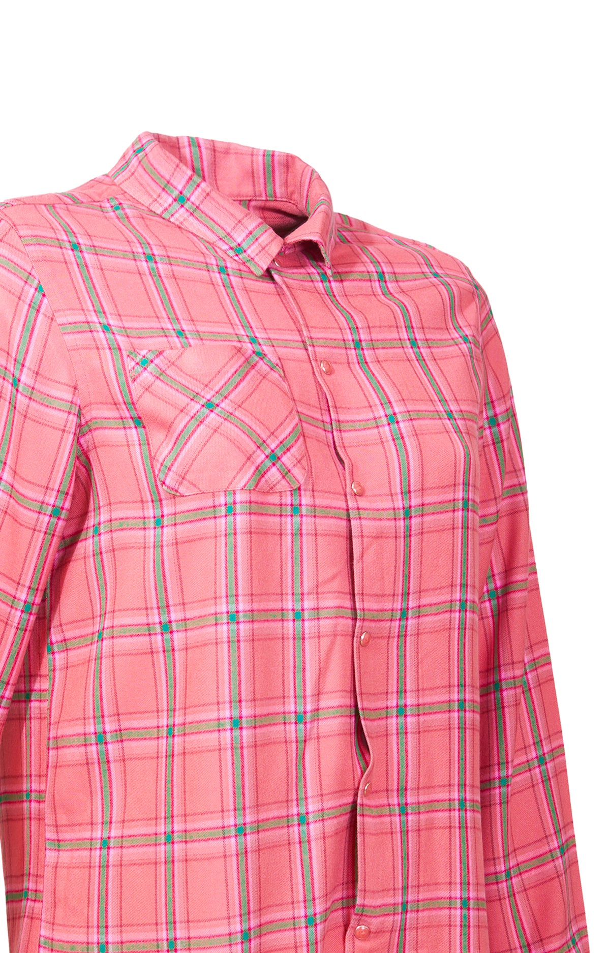Camisa M/L M Laurel Cuadros Rosa Mujer 3