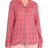 Camisa M/L M Laurel Cuadros Rosa Mujer 4