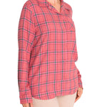 Camisa M/L M Laurel Cuadros Rosa Mujer 5