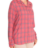 Camisa M/L M Laurel Cuadros Rosa Mujer 5