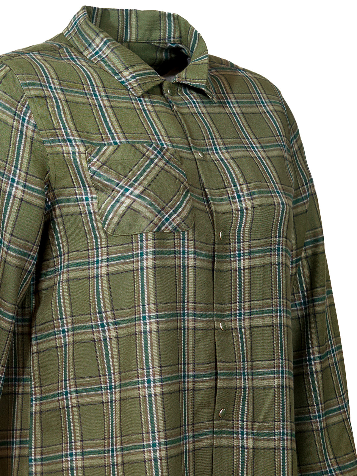 Camisa M/L M Laurel Cuadros Verde Mujer 3
