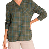 Camisa M/L M Laurel Cuadros Verde Mujer 4