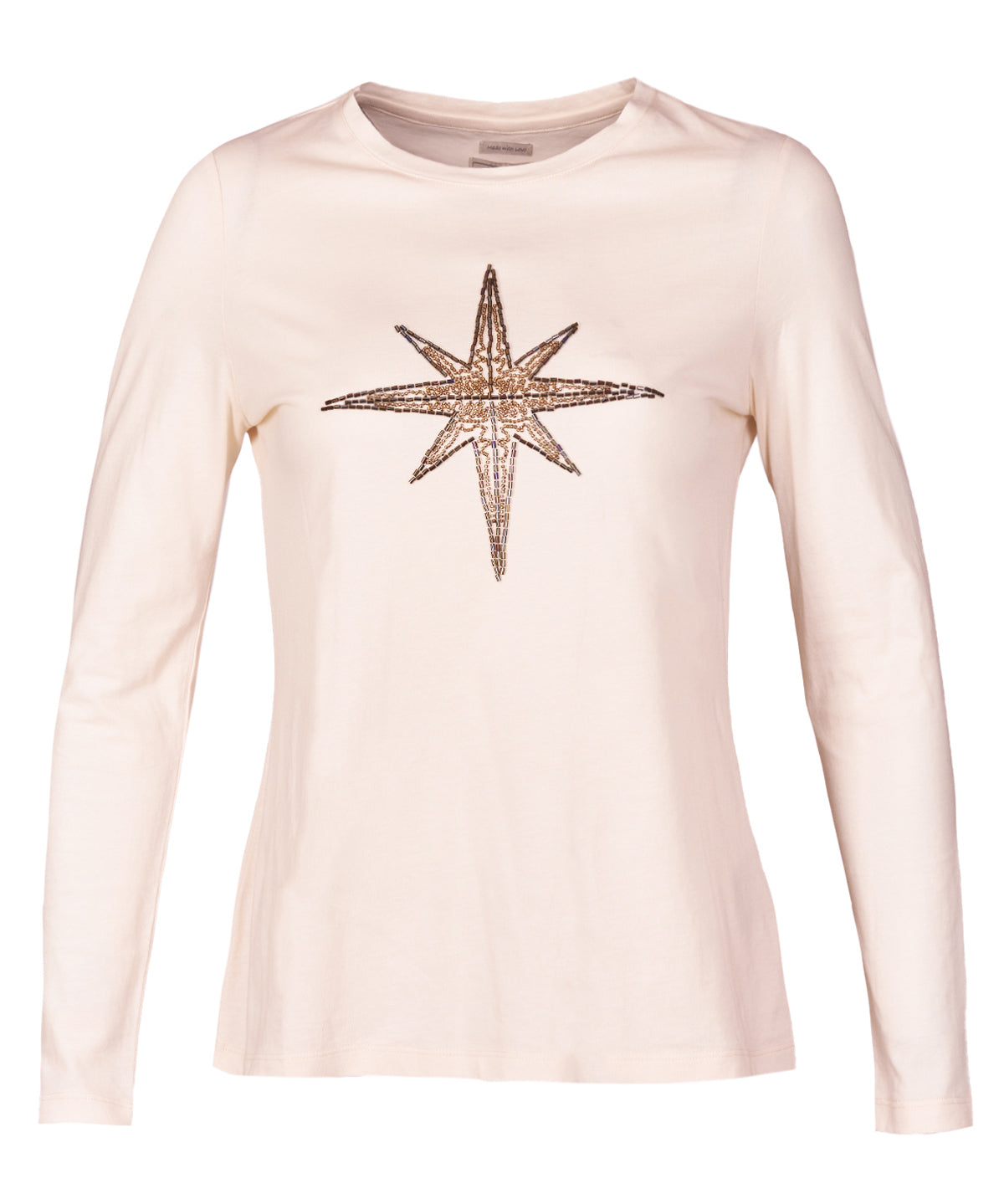 Camiseta M/L M Stella Bordado Crudo Mujer 1
