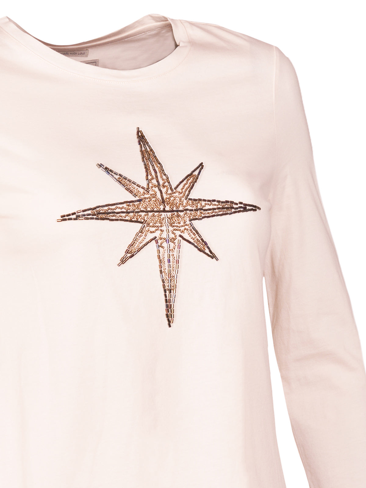 Camiseta M/L M Stella Bordado Crudo Mujer 3