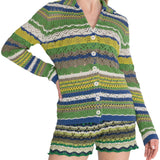 Cardigan Crochet M Darke Multicolor Ocean Mujer 4