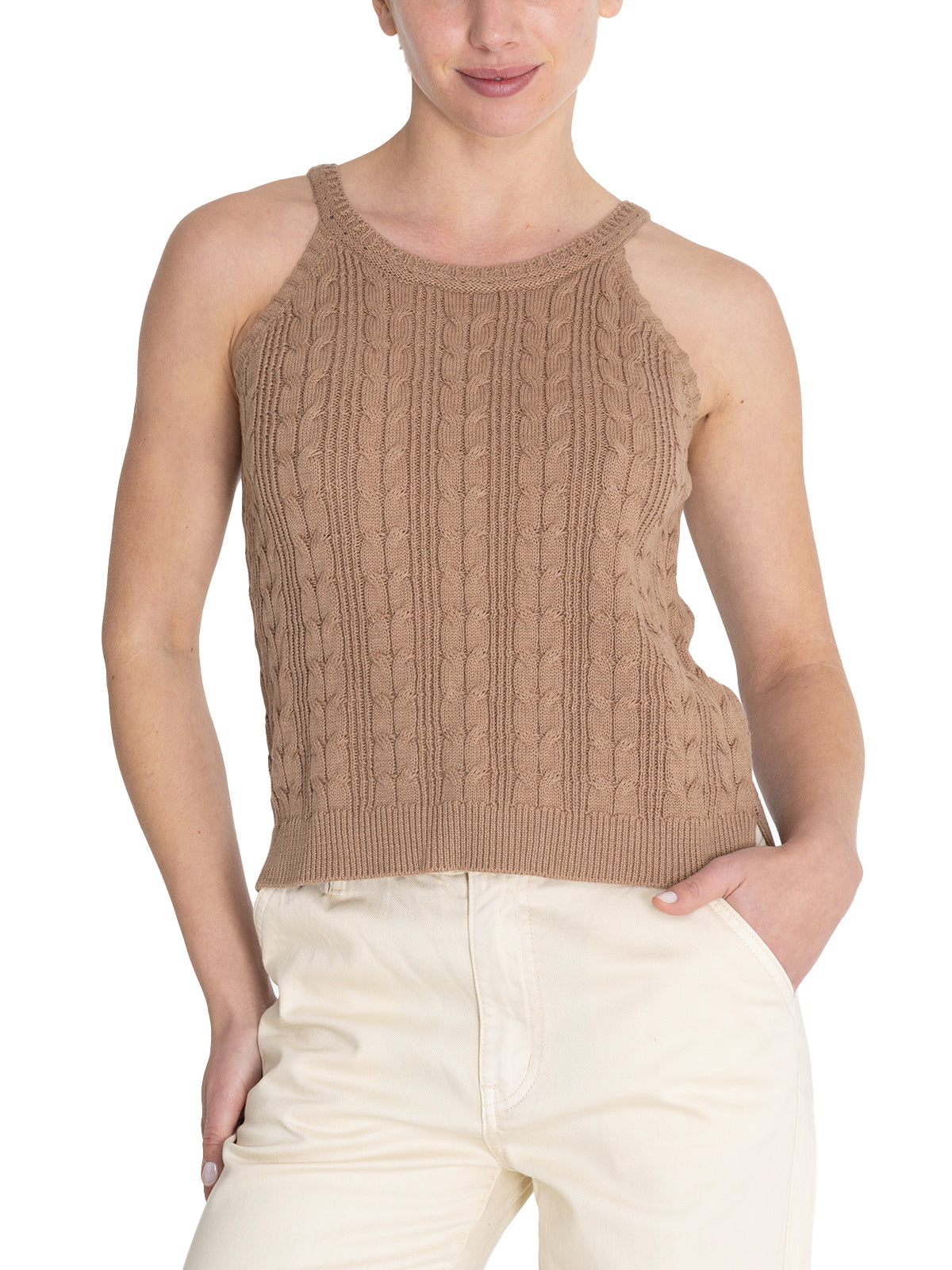 Top Tejido M Samar Taupe Mujer 4