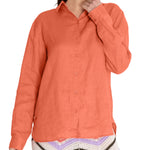 Camisa de Lino Orgánico M/L M Lirio Coral Mujer 4