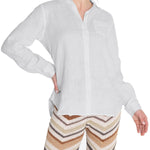 Camisa de Lino Orgánico M/L M Lirio Blanco MCO Mujer 4