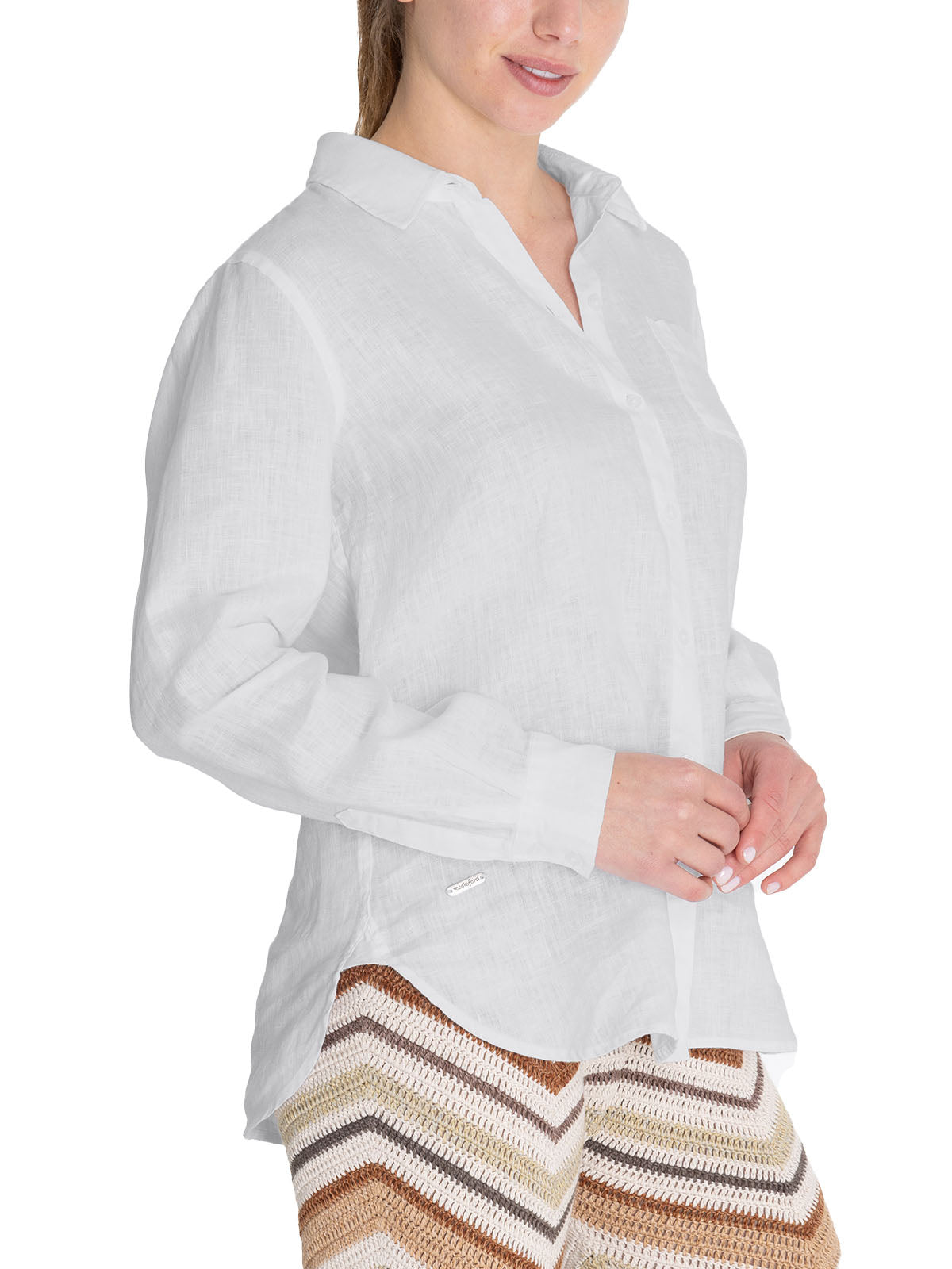 Camisa de Lino Orgánico M/L M Lirio Blanco MCO Mujer 5