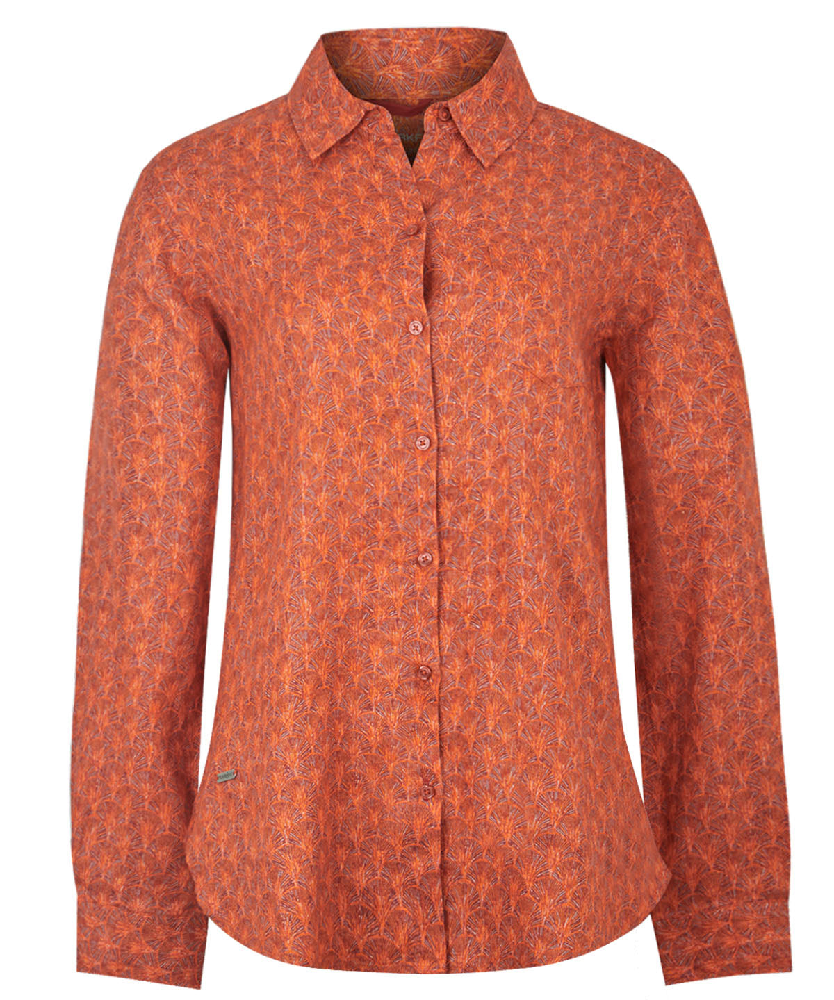 Camisa de Lino Orgánico M/L M LirioPrint Snail Mini Vinotinto Mujer 1