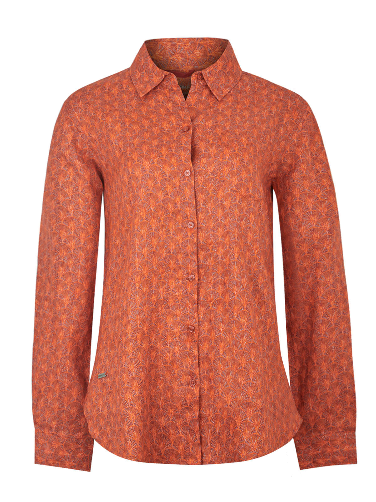 Camisa de Lino Orgánico M/L M LirioPrint Snail Mini Vinotinto Mujer 1