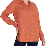 Camisa de Lino Orgánico M/L M LirioPrint Snail Mini Vinotinto Mujer 4