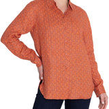 Camisa de Lino Orgánico M/L M LirioPrint Snail Mini Vinotinto Mujer 4