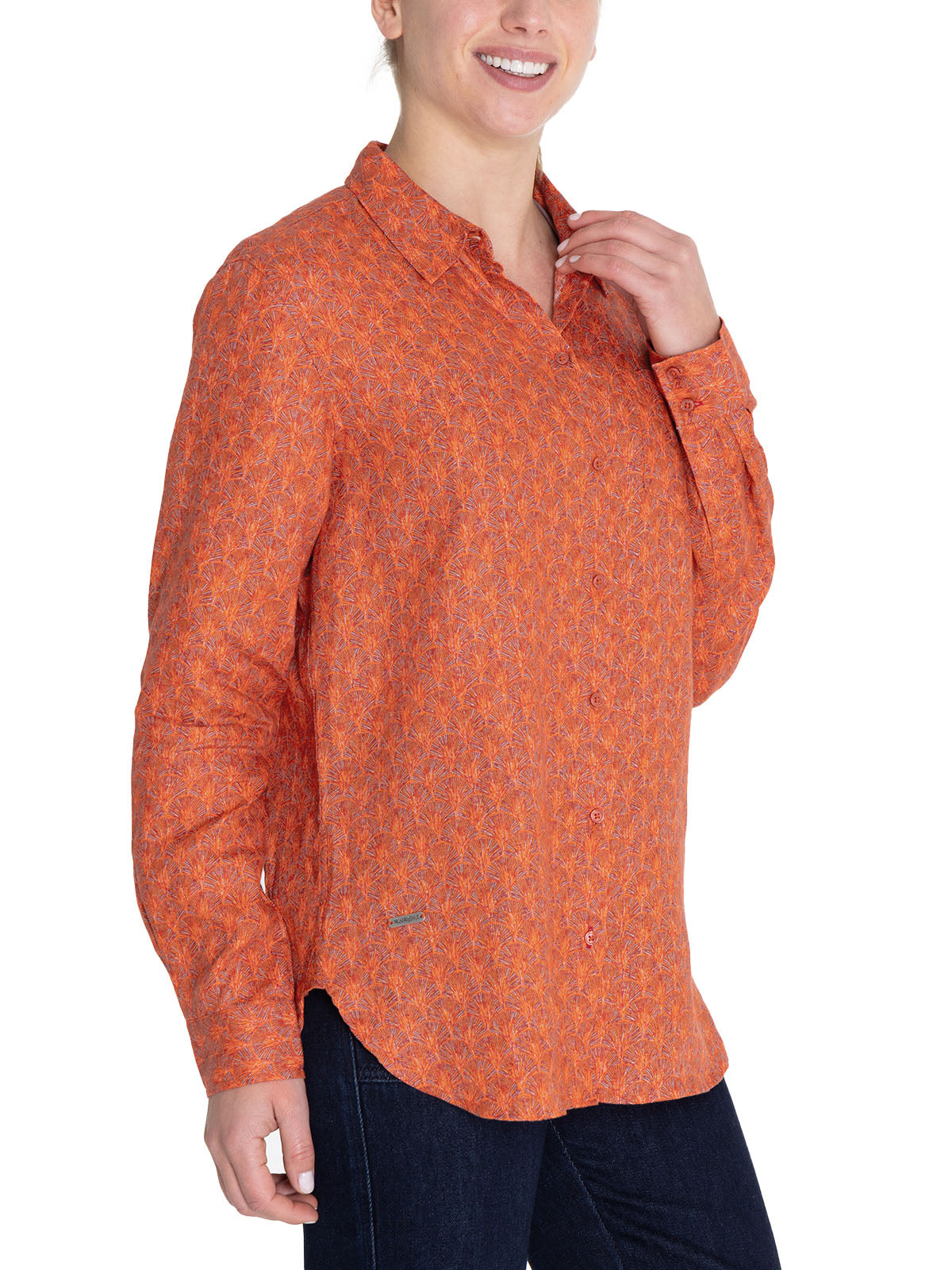 Camisa de Lino Orgánico M/L M LirioPrint Snail Mini Vinotinto Mujer 5