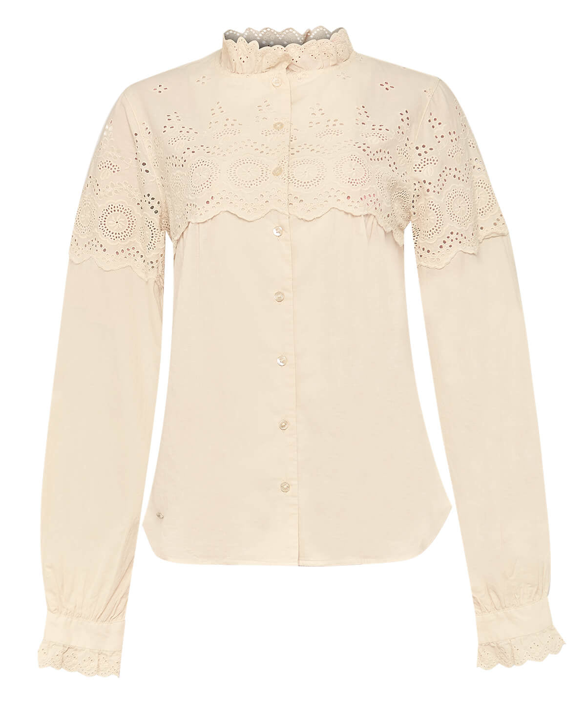 Blusa M Encaje Lhotse Crema Mujer 1