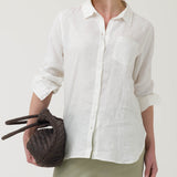 Camisa de Lino Orgánico M/L M Lirio Blanco Prim25 Mujer 4